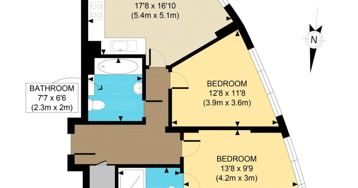 Floor plan labelled in feet and inches for an MLS listing