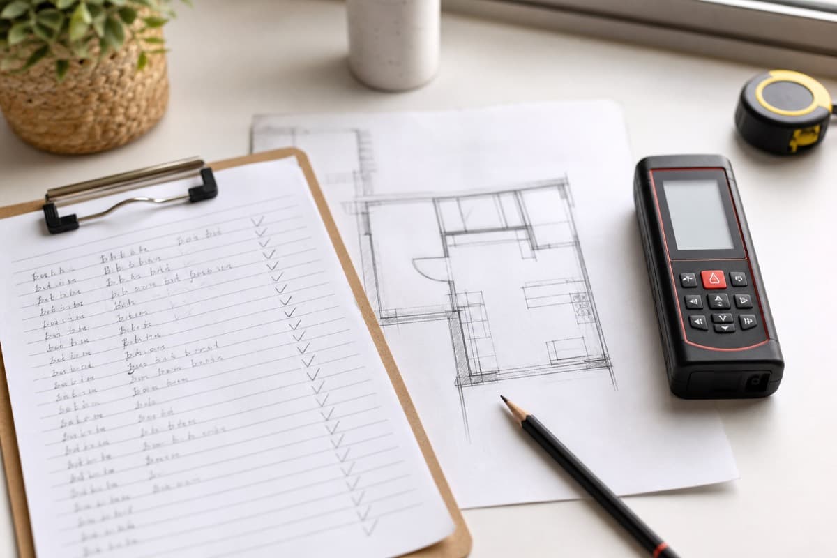 Measurement checklist for a property floor plan